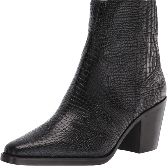 Lucky Brand Jaide black leather embossed crocodile bootie. Size 9 - Picture 2 of 12